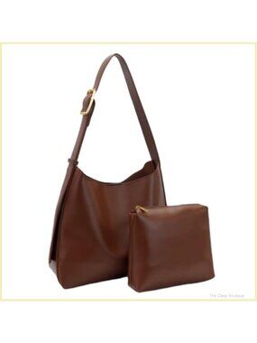 PU Leather Hobo Shoulder Bag Vegan Tote Purse with Wallet